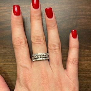 Touchstone Crystal Triple Stack Ring